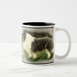 Tasse 2 Couleurs Cadeaux rugueux bleus de colley de Merle