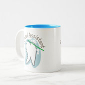 Tasse 2 Couleurs Cadeaux uniques d'assistant dentaire (Devant gauche)