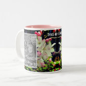Tasse 2 Couleurs Cadre de fleurs du début du printemps Ajouter votr (Devant gauche)