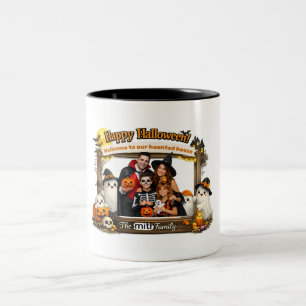 Tasse 2 Couleurs Cadre photo de Halloween Famille de fantômes migno