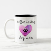 Tasse 2 Couleurs Café Aimer Chien Maman Coeur mignon (Gauche)