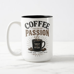 Tasse 2 Couleurs Café Alimenté par la Passion - Rituel Quotidien Vi