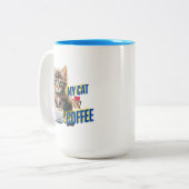 Tasse 2 Couleurs Café amour chat (Devant gauche)