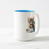 Tasse 2 Couleurs Café amour chat (Devant droit)