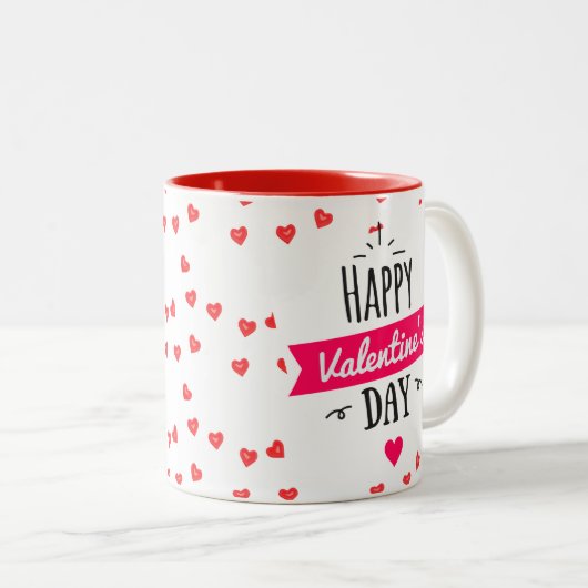 Tasse 2 Couleurs Café Coeurs de vacances Heureuses Saintes-Valentin (Devant droit)