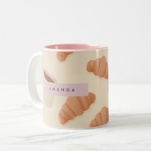Tasse 2 Couleurs Café Cute Pastel Croissant (Devant gauche)