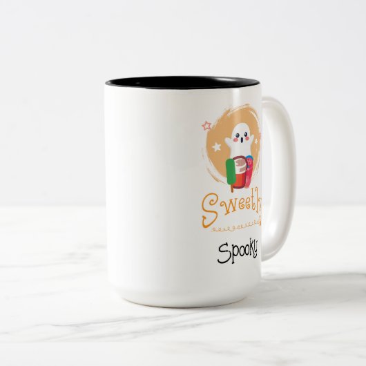 Tasse 2 Couleurs Café d'automne Citrouille de Fantôme doux Éffrayan (Devant droit)
