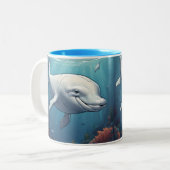Tasse 2 Couleurs Café de baleine de Beluga (Devant gauche)