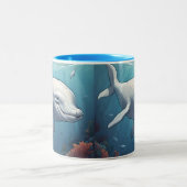 Tasse 2 Couleurs Café de baleine de Beluga (Centre)
