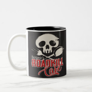 Tasse 2 Couleurs Café Diner Cheeky Roadkill PERSONNALISÉ NOM