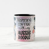 Tasse 2 Couleurs Café Doodle Aussie le matin (Centre)