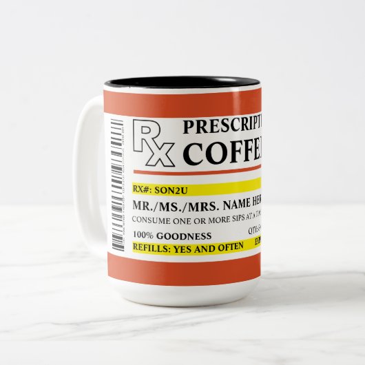 Tasse 2 Couleurs Café d'ordonnance (Devant gauche)