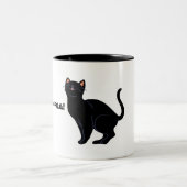 Tasse 2 Couleurs Café et chat noir amusant (Centre)