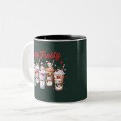 Tasse 2 Couleurs Café glacé Restez Frosté Noël Snowman Noël Noël (Devant gauche)