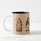 Tasse 2 Couleurs Café Gnomes Brown Tan Cute Tendy (Gauche)