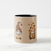 Tasse 2 Couleurs Café Gnomes Brown Tan Cute Tendy (Centre)