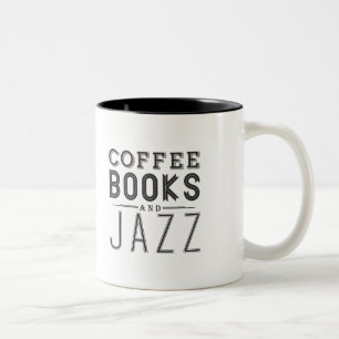 Tasse 2 Couleurs Café, Livres et Jazz