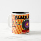 TASSE 2 COULEURS CAFÉ NOIR DE MARQUE VINYLE—SPOOF ! (Devant gauche)