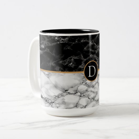 Tasse 2 Couleurs Café noir et blanc (Devant gauche)