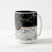 Tasse 2 Couleurs Café noir et blanc (Devant droit)