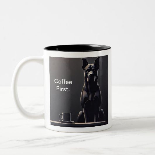 Tasse 2 Couleurs Café Premier chien noir (Gauche)