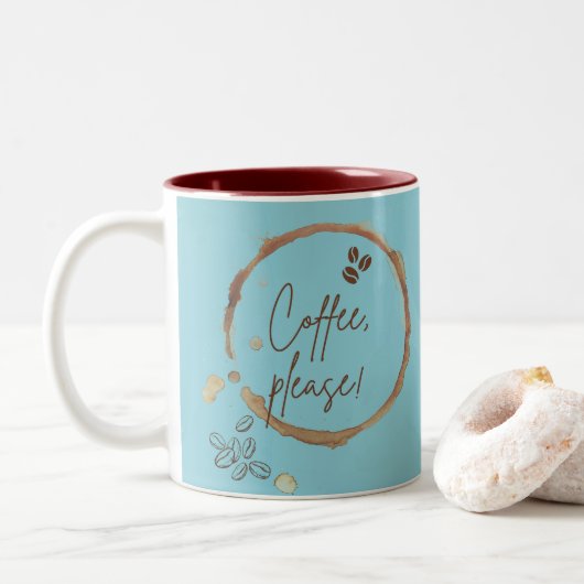 Tasse 2 Couleurs Café S'Il Vous Plaît (Avec donut)