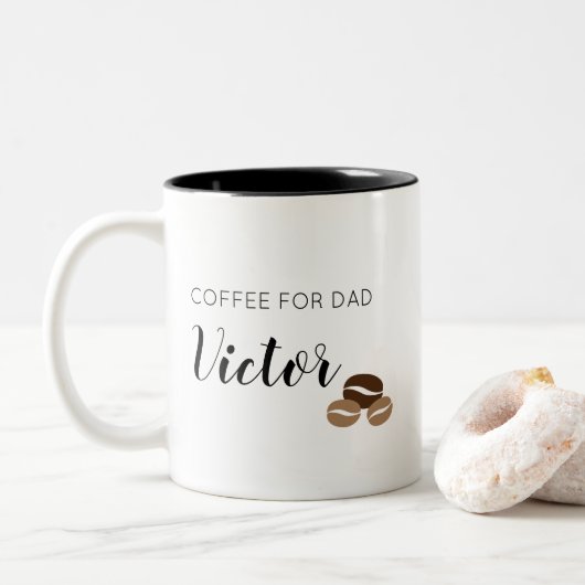 Tasse 2 Couleurs Café simple personnalisé pour papa (Avec donut)