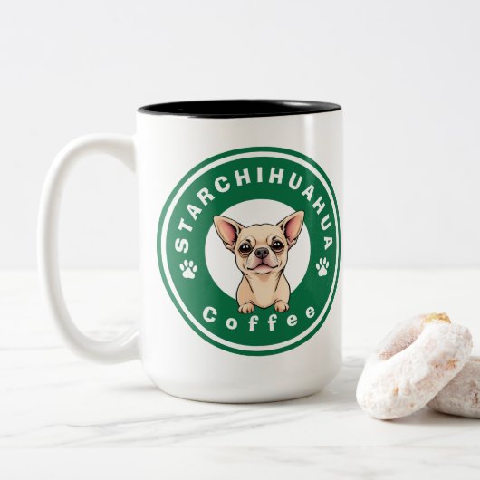 Tasse 2 Couleurs Café StarChihuahua (Avec donut)