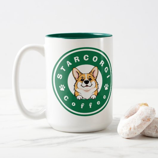 Tasse 2 Couleurs Café StarCorgi (Avec donut)
