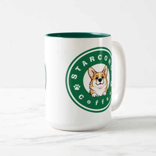 Tasse 2 Couleurs Café StarCorgi (Devant droit)