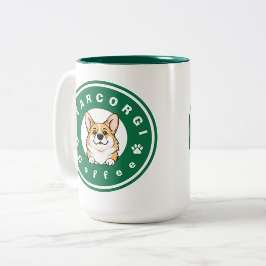 Tasse 2 Couleurs Café StarCorgi (Devant gauche)