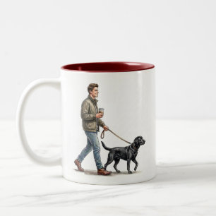 Tasse 2 Couleurs Café & un Labrador noir rendent aujourd'hui meille