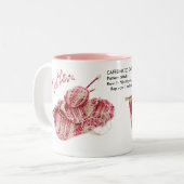 Tasse 2 Couleurs "Caffeinated Garter Stitch" - rose Tricot (Devant gauche)