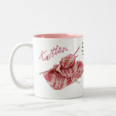 Tasse 2 Couleurs "Caffeinated Garter Stitch" - rose Tricot (Gauche)