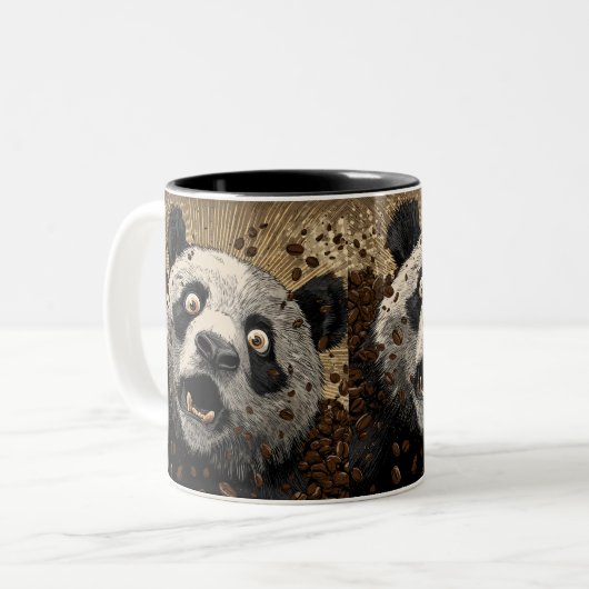 Tasse 2 Couleurs Caffeinated Panda (Devant gauche)