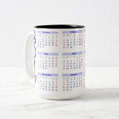 Tasse 2 Couleurs Calendrier 2017 (Devant gauche)