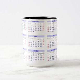 Tasse 2 Couleurs Calendrier 2017