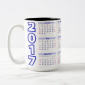 Tasse 2 Couleurs Calendrier 2017 (Gauche)