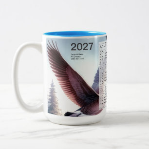 Tasse 2 Couleurs Calendrier de la faune de la nature des oies canad