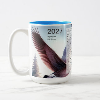 Tasse 2 Couleurs Calendrier de la faune de la nature des oies canad