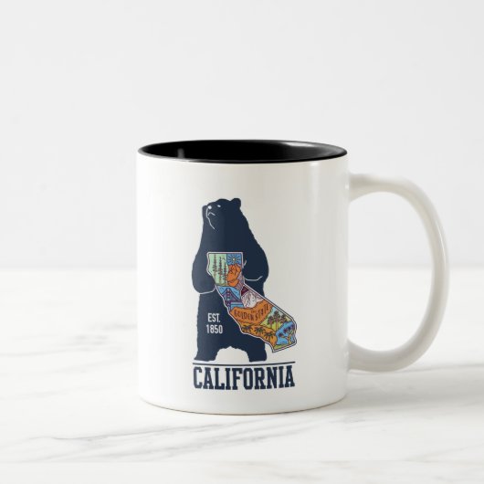 Tasse 2 Couleurs  California Bear Golden    StateMug (Droit)