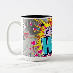 Tasse 2 Couleurs Câlins graffitis de grand-mère - Fête des grands-p