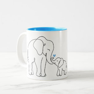Tasse 2 Couleurs Câlins tendres d'éléphant
