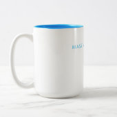 Tasse 2 Couleurs Calligraphie de nom Script Plain Simple Blanc Bleu (Gauche)