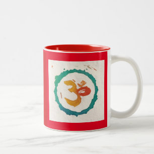 Tasse 2 Couleurs Calligraphie de Red Yoga Om