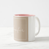 Tasse 2 Couleurs Calligraphie Élégante Plaque Nom simple (Devant droit)