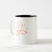 Tasse 2 Couleurs Calligraphie Lotus (Orange) (Devant gauche)