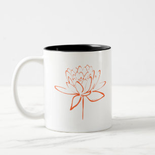 Tasse 2 Couleurs Calligraphie Lotus (Orange)