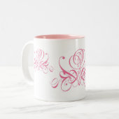 Tasse 2 Couleurs Calligraphie rose (Devant gauche)