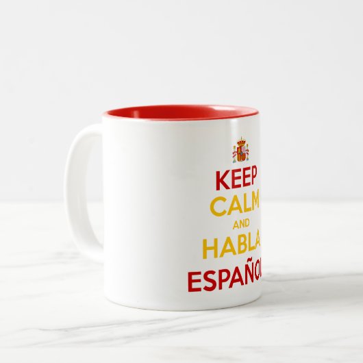Tasse 2 Couleurs Calme et Habla Español (Devant gauche)